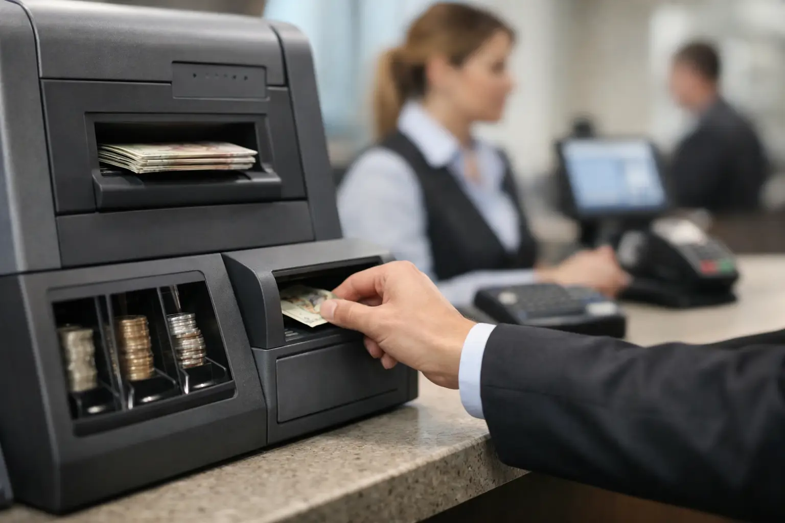 Numerário automatizado para um caixa eficiente