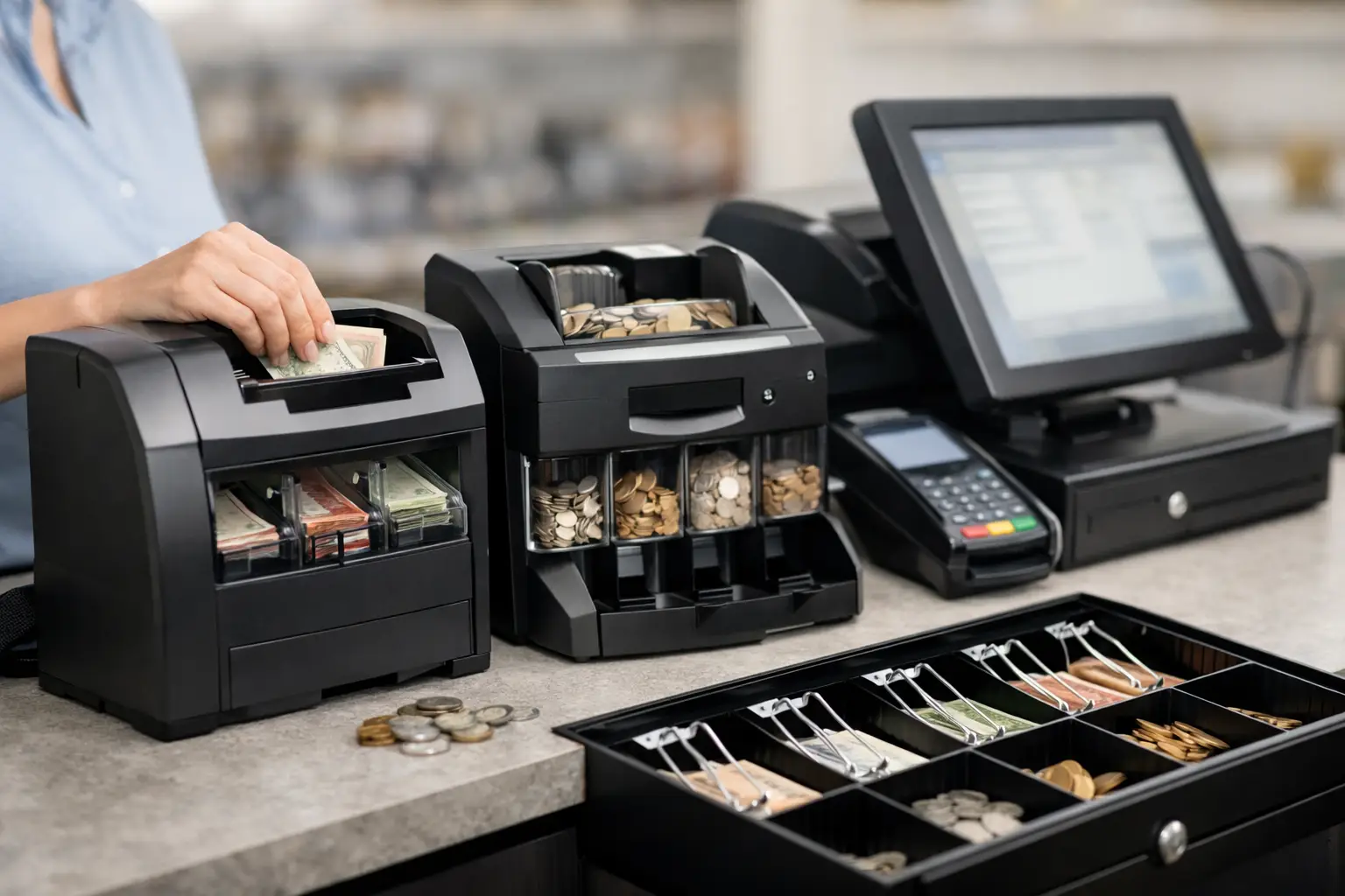 Sistemas cash handling para um caixa eficiente