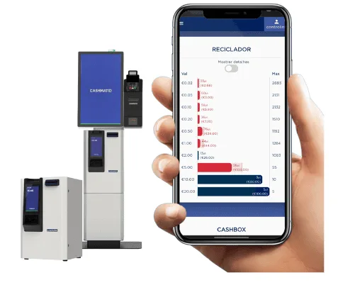 App My Cashmatic com moedeiro e quiosque