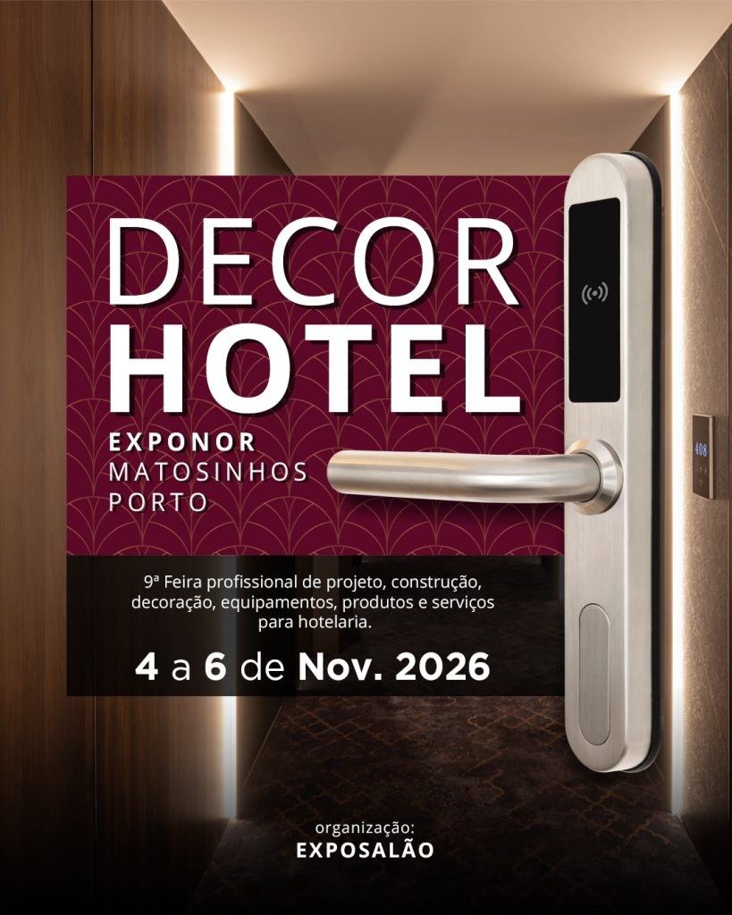 Cartaz DECORHOTEL 2026 — EXPONOR, Matosinhos, Porto, 4 a 6 de novembro de 2026