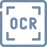 Ícone scanner de documentos OCR